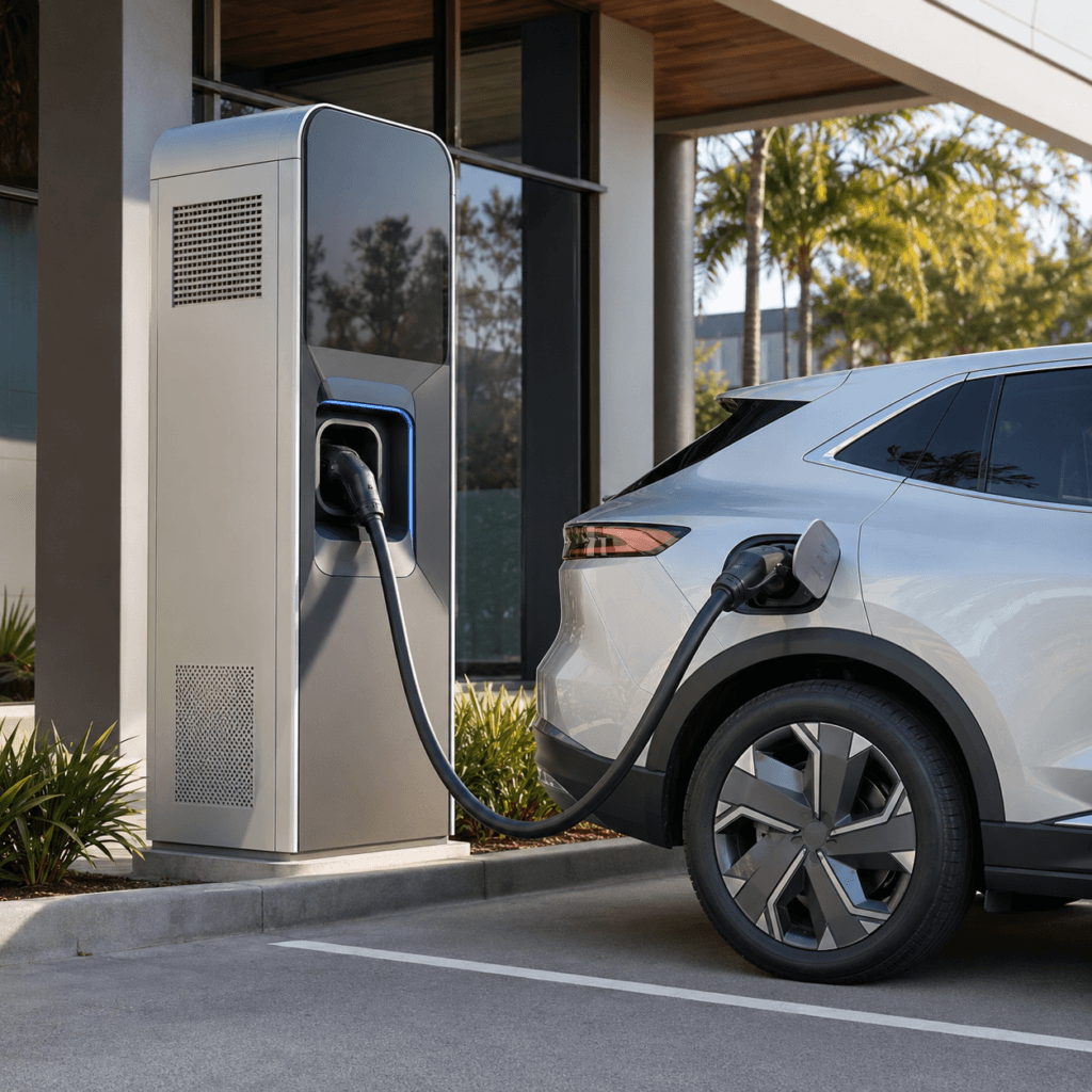 Carregador para veículo elétrico instalado em empresa em Linhares